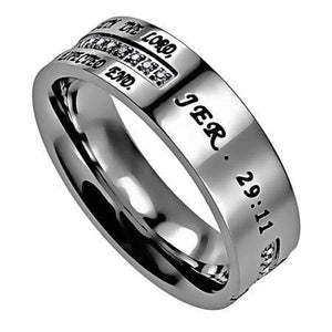 I Know Jeremiah 29:11 Crescent Cross Ring