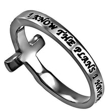 I Know The Plans Jeremiah 29:11 Sideways Cross Ring