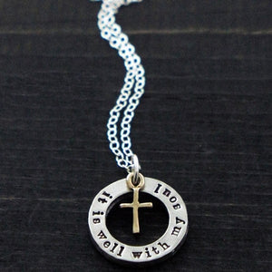 It Is Well With My Soul Cross Necklace