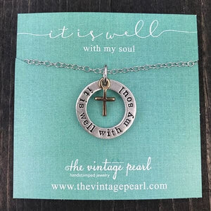It Is Well With My Soul Cross Necklace