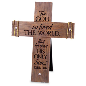 John 3:16 Rugged Tabletop Cross