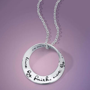 Live By Faith Not By Sight Sterling Silver Necklace
