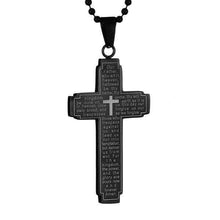 Lord's Prayer Stainless Steel Cross Necklace