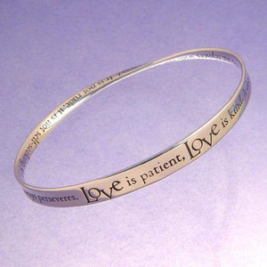 Love Is Patient 1 Corinthians 13 Sterling Silver Bracelet