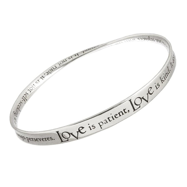 Love Is Patient 1 Corinthians 13 Sterling Silver Bracelet