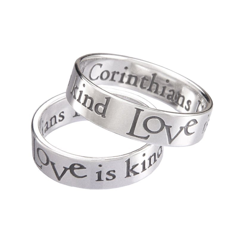 Love Is Patient 1 Corinthians 13 Sterling Silver Ring