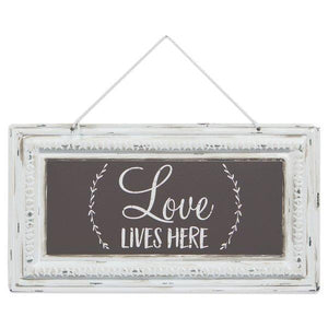 Love Lives Here Tin Sign