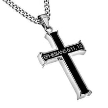 Men's Armor Of God Black Cross Necklace
