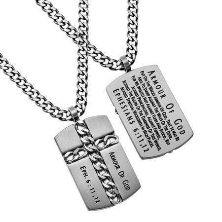 Put on the Armour of Christ Stainless Steel Dog Tag Style Necklace for –  McCall's Online