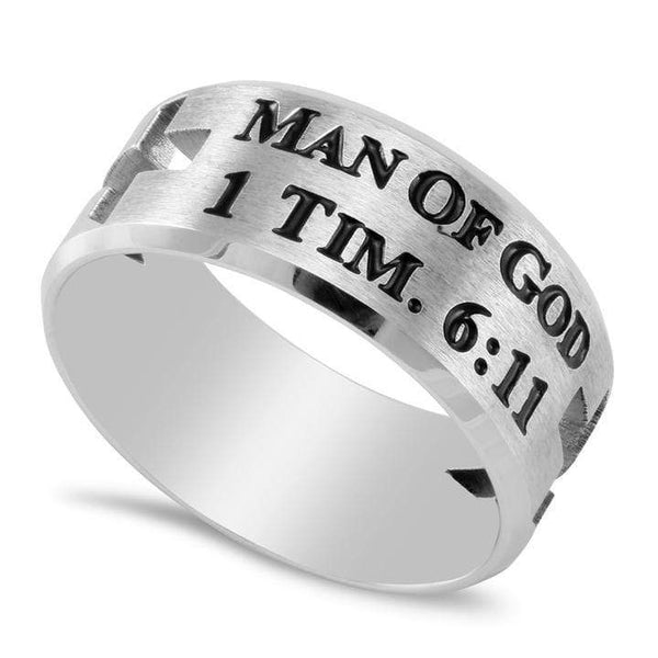 Men's Cut Out Cross Ring Man of God