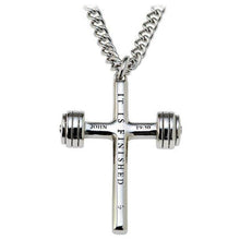 Men's Dumbbell Cross Necklace John 19:30