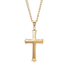 Men's Gold Stainless Steel Cross Necklace
