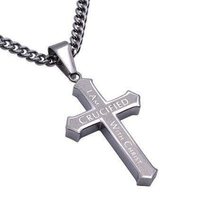 Men's Inlay Cross Necklace Crucified