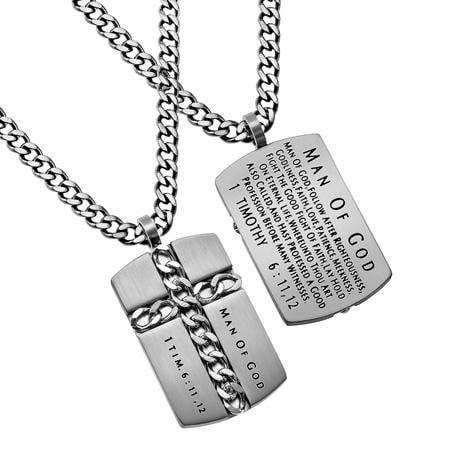 Man of God Stainless Steel Cross Necklace - 603799558044 MAn Of God Neckalce display picture 1