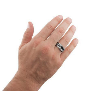 Men's Silver Chain Ring I Know Bible Verse