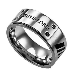 Men's Silver Deluxe Ring Jesus Is Lord