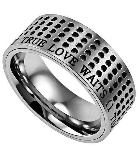 Men's Silver Sport Ring True Love Waits