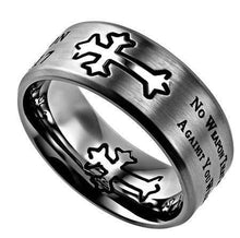 Men's Silver Stainless Steel Cross Ring No Weapon