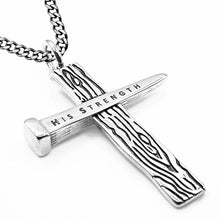 Men's Stainless Steel Calvary Cross Necklace - Phil 4:13