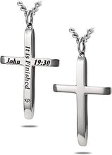 Men's Stainless Steel Cross Necklace - John 19:30