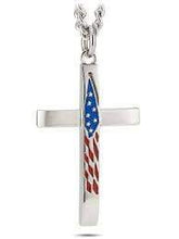 Men's Stainless Steel Flag Cross Necklace