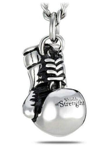 Men's Stainless Steel Philippians 4:13 Boxing Glove Necklace