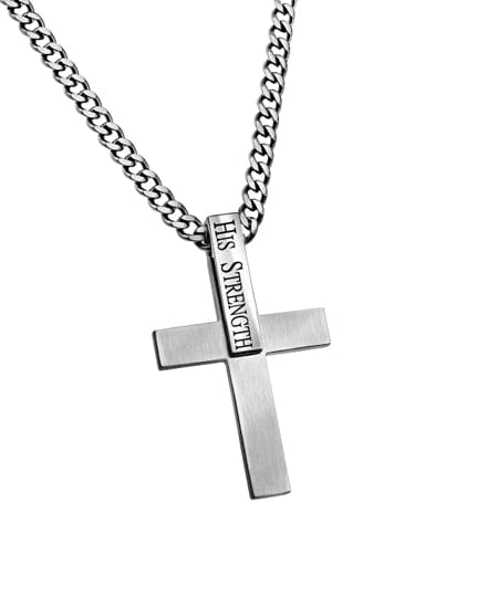 Men's Stainless Steel Philippians 4:13 Cross Necklace