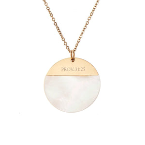 Mother Of Pearl Shell Necklace - Proverbs 31:25