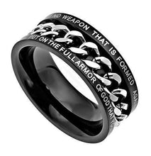 No Weapon Black Chain Ring