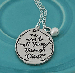 Philippians 4:13 Pewter Necklace