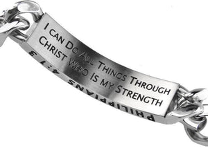 Philippians 4:13 Shield Cross Bracelet