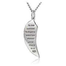 Women's Psalm 91:11 Stainless Steel Angel Wing Necklace