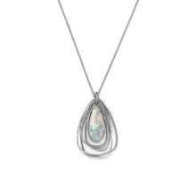 Roman Glass Two Part Pear Drop Necklace
