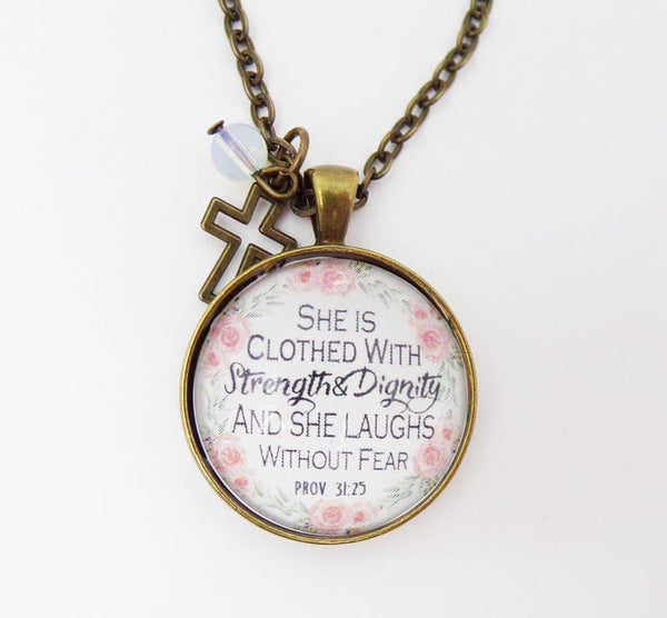 She Is Clothed In Strength And Dignity Necklace