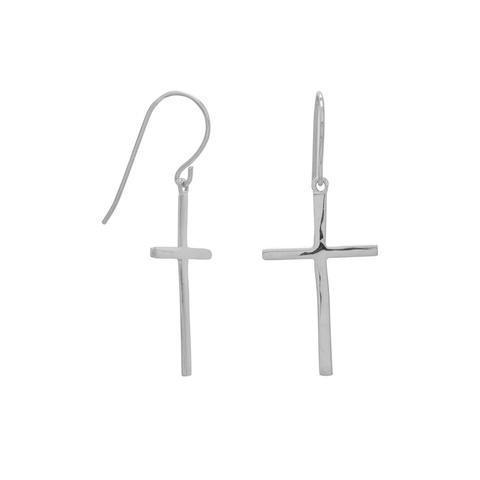 Sterling Silver Cross Drop Earrings