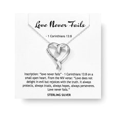 Sterling Silver Heart Necklace Love Never Fails