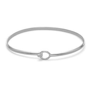 Sterling Silver Hook Closure Bangle Bracelet