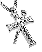 Strong And Courageous Cross Necklace With Nail