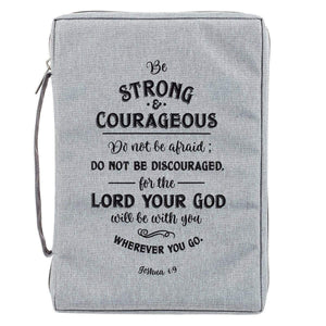 Strong And Courageous Joshua 1:9 Canvas Bible Cover