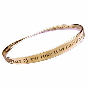 The Lord Is My Shepard Psalm 23 14K Gold Bracelet
