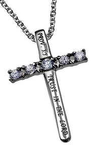 Trust In The Lord Proverbs 3:5 Cross Necklace