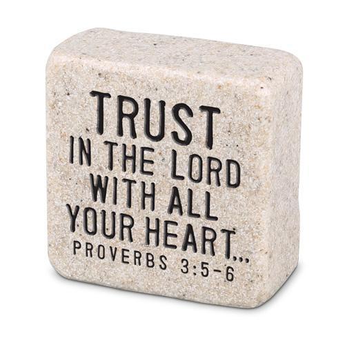 Trust In The Lord Proverbs 3:5 Scripture Stone