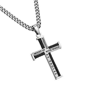 Mount Up With Wings As Eagles Cable Cross Necklace