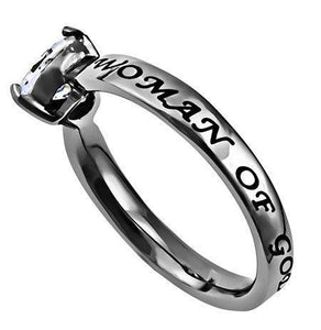 Woman Of God CZ Heart Ring