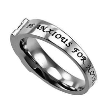 Women's Be Anxious For Nothing Shell Ensign Cross Ring