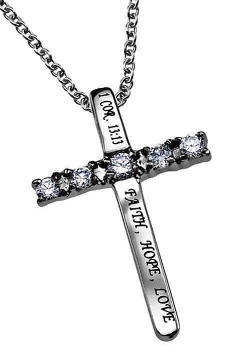 Women's Canale Cross Necklace Faith Hope Love
