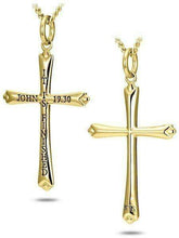 Women's Gold Cross Necklace John 19:30