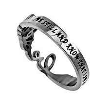 Women's Hand Writing Ring Be Still Bible Verse