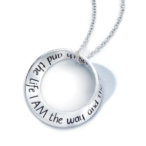 Women's I Am The Way Sterling Silver Mobius Necklace