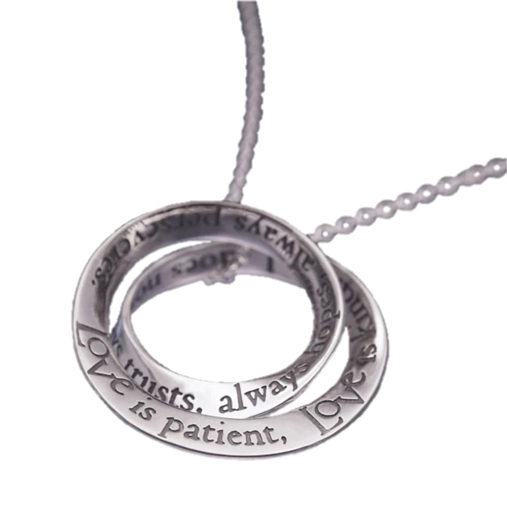 Women's Love Is Patient Sterling Silver Necklace - 1 Corinthians 13:4